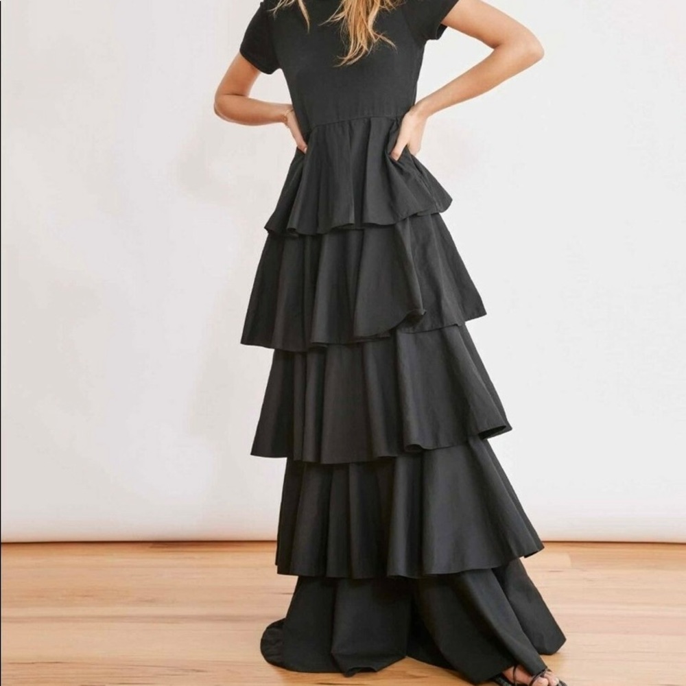 Something Navy Alexandra Tiered Ruffle Dress